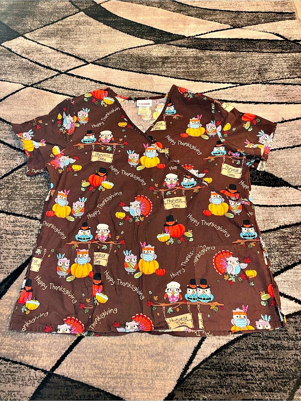 Scrubstar Women's Printed Short Sleeve Top XL